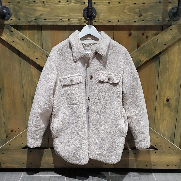 Joie Cream Sherpa Jacket with Teddy Texture Size Medium - Picture 1 of 8